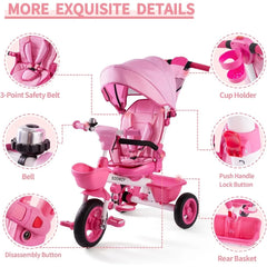 Adjustable Push Handle Tricycle