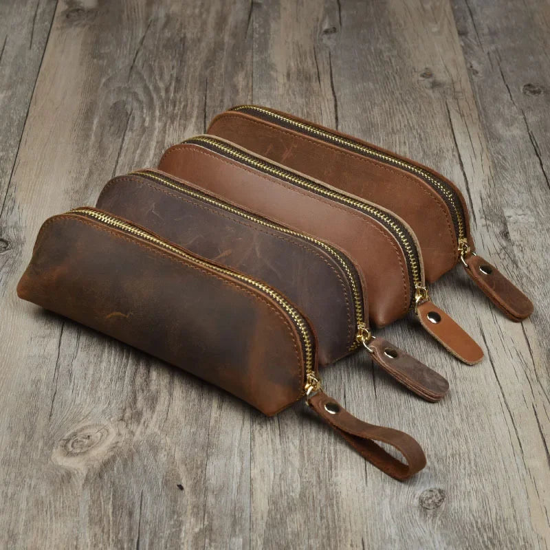 Handmade Genuine Leather Pencil Bag