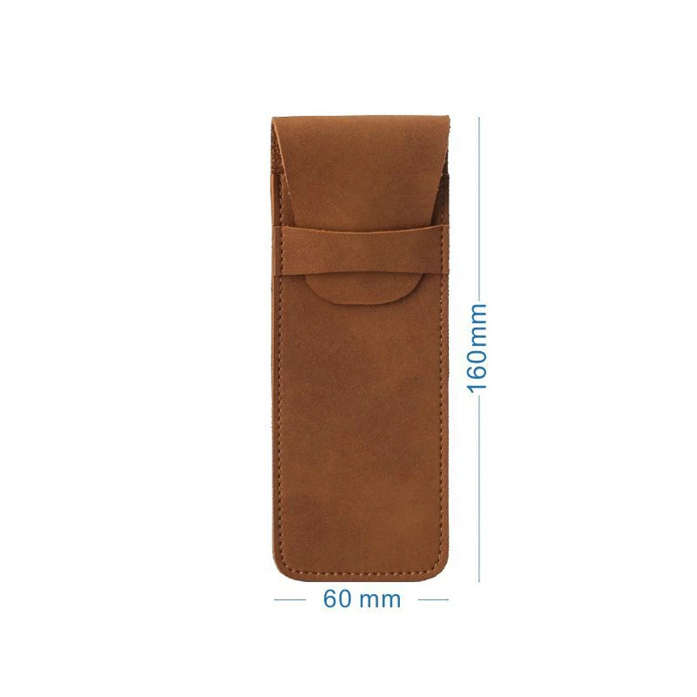 Portable Vintage PU Leather Pen Case