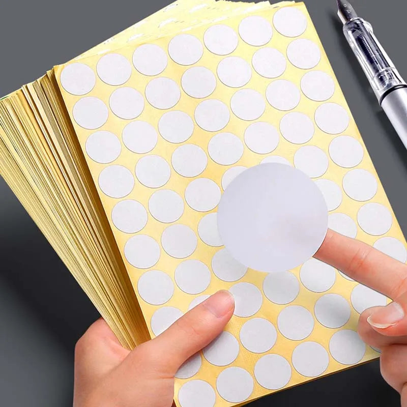 White Round Spot Sealing Sticker