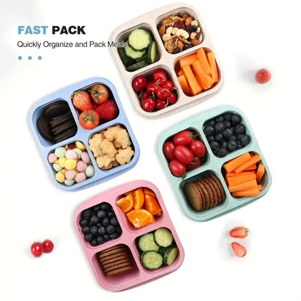 4 Grid Snack Portable Containers