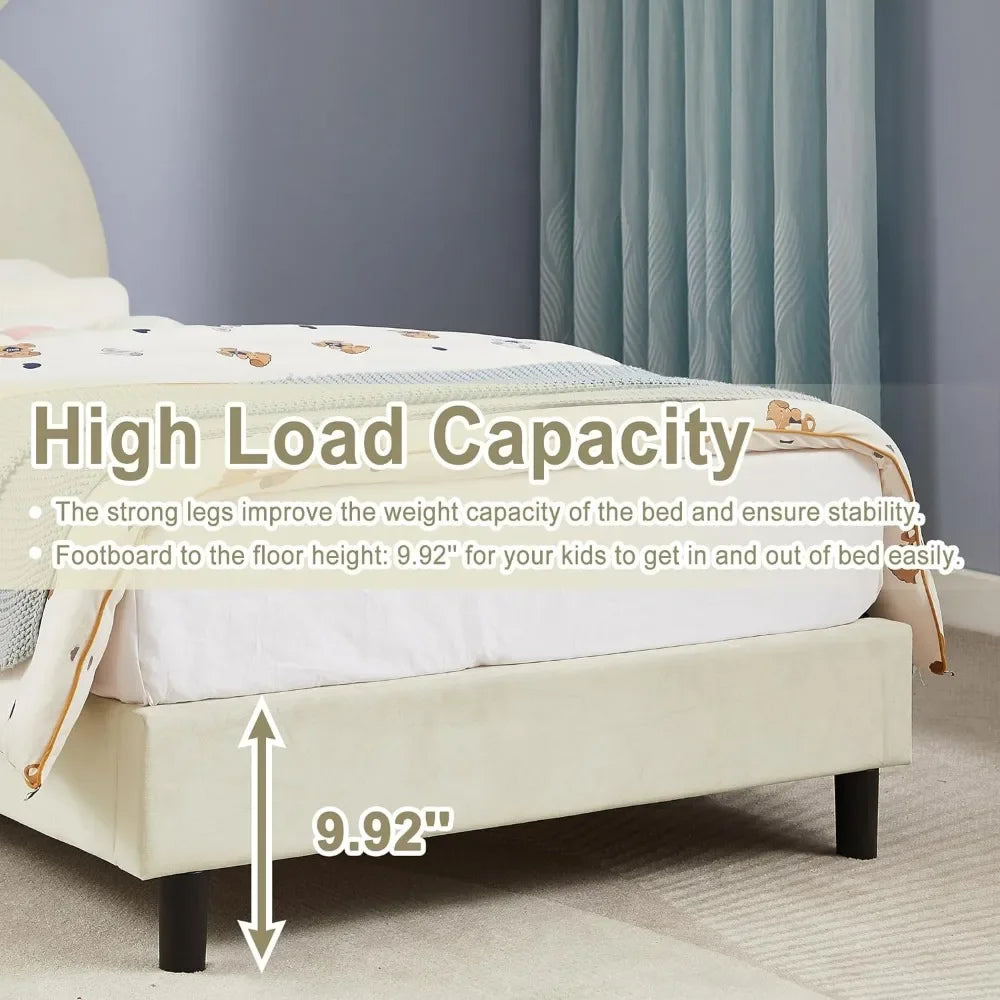 Padded headboard single bed frame