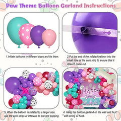 126 pc Dog Animals Paw Pink Balloon