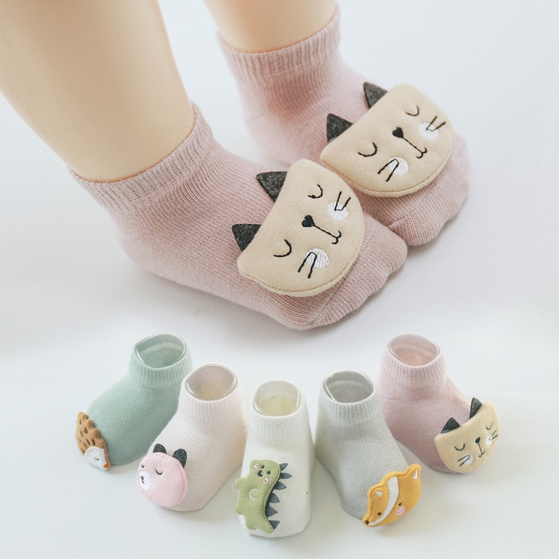 Cute baby boy girl socks kids newborn Infant Toddler Floor Socks