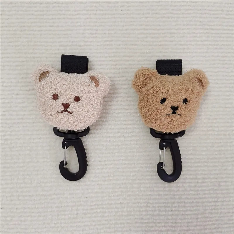 2Pcs/set Cute Bear Baby Stroller Hook and 360 Degree Loop