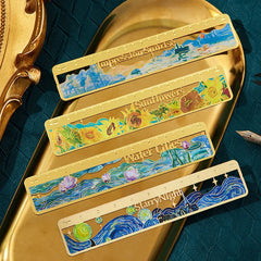 Retro Floral Mountains Landscape Ruler