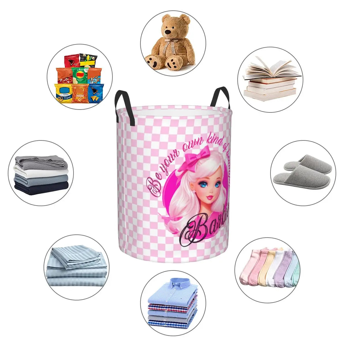 Barbie Girl Laundry Collapsible Basket