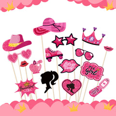 Barbie Black Pink Princess Photo Props