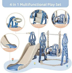 4-in-1 Kids Slide and Swing Set