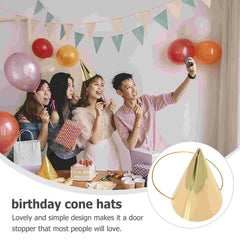 8 Pcs Baby Bonnet Gold Party Hat Birthday Cone Hats Children Caps Prop for Kids