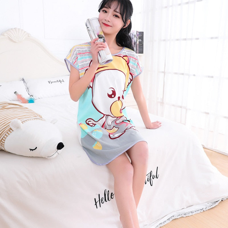 Printed Cartoon Sexy Sleepwear Lingerie Cute Nightdress