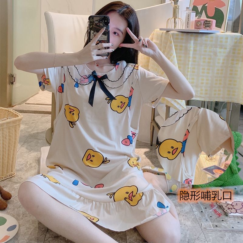 Pregnant Pajamas Nightwear Nursing Clothes Mother Breastfeeding Pregnancy