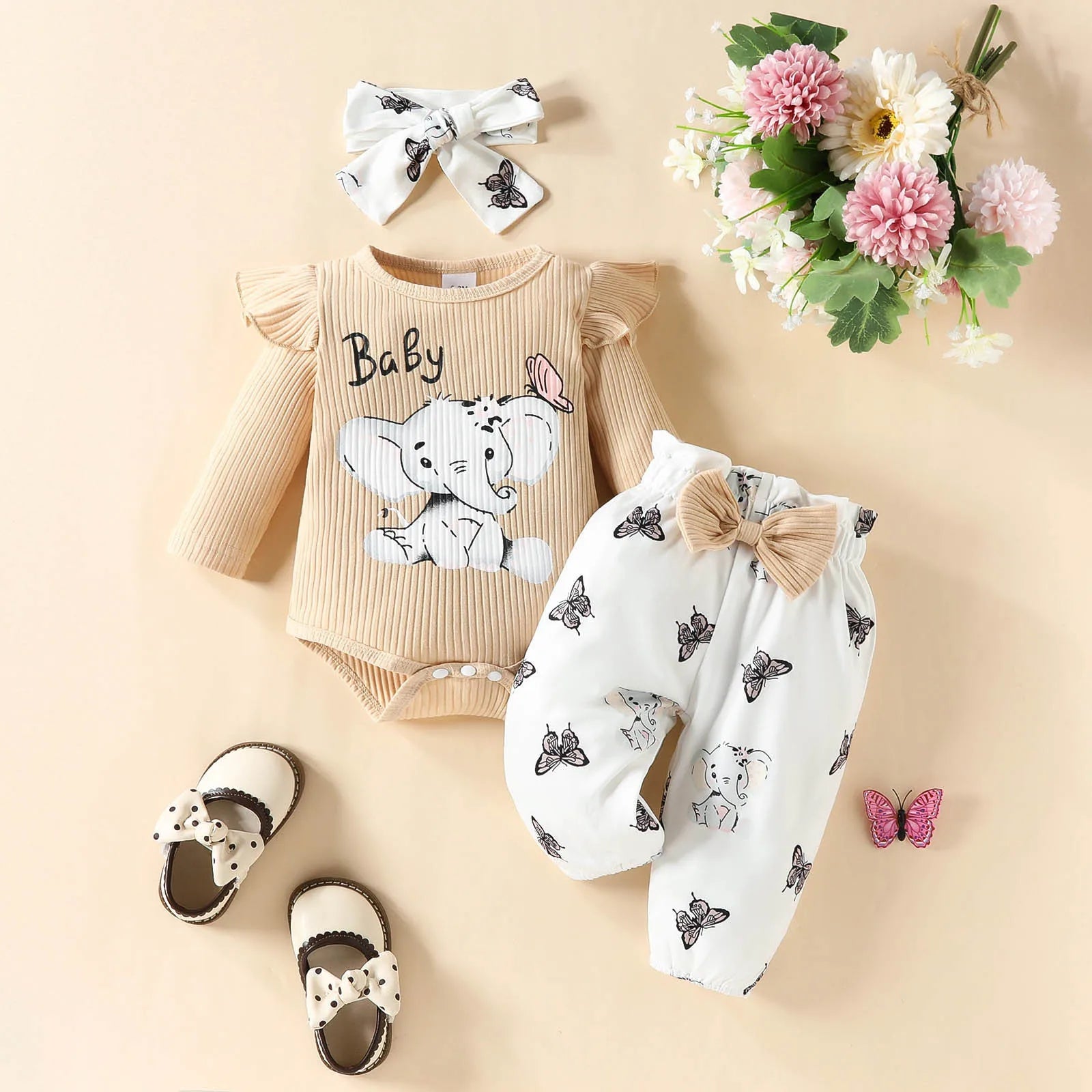 3Pcs Autumn Infant Girls Clothes Set