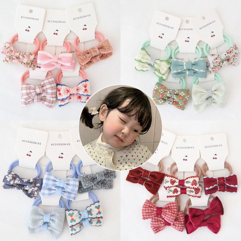 Baby Hair Band Girls Ties Bows Elastic Rubber Band Scrunchies