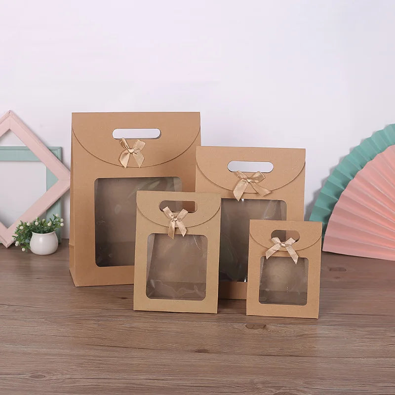 Clear Window Kraft Paper Gift Bags