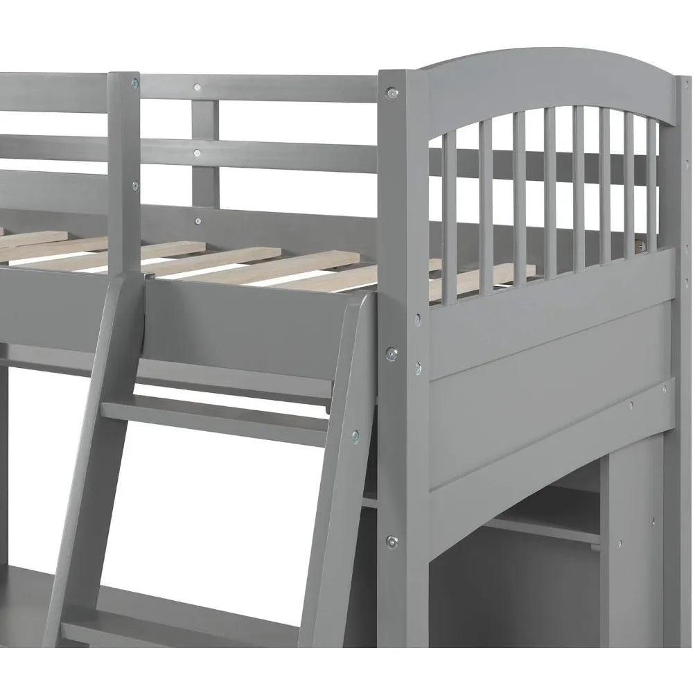 Twin Loft Bed with Desk