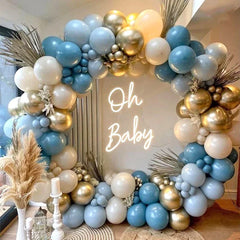 Burgundy Blue Gold Balloon Arch Kit