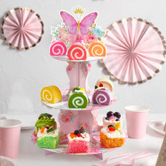 Cute Pink Butterfly Cake Stand