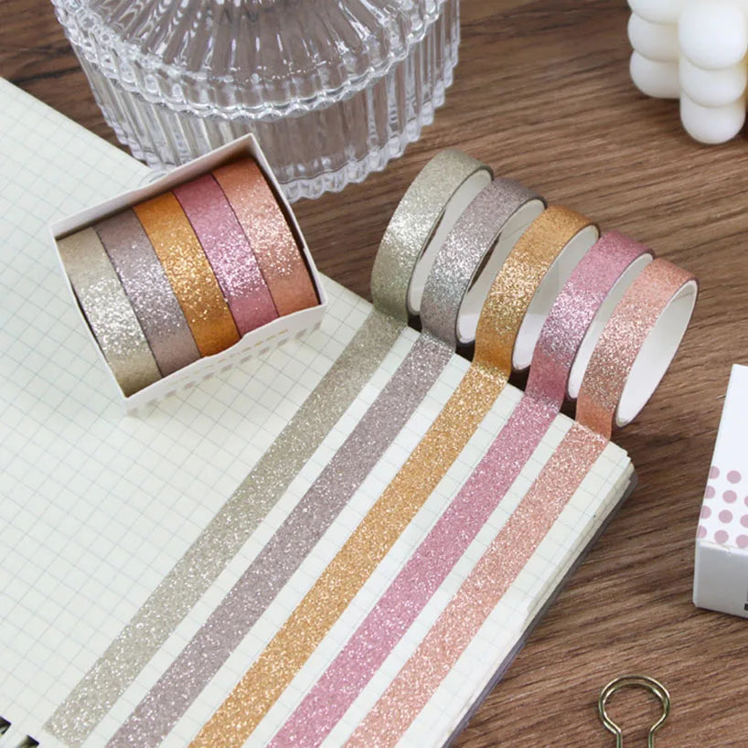 5Rolls Glitter Washi Tape Set