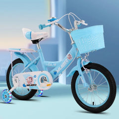 Children's Bicycle With Auxiliary Wheels & Basket