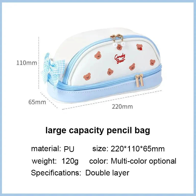 Double Layer Large Capacity Pen Bag