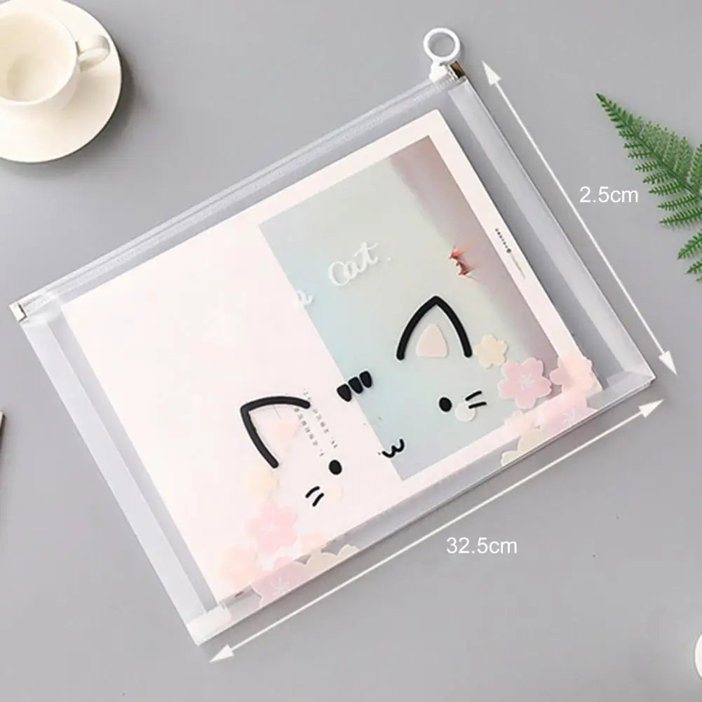 4Pcs Transparent Plastic File Bag