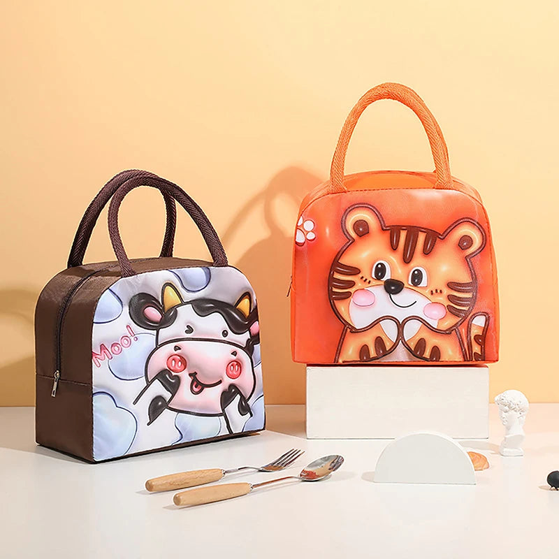 Portable 3D Cartoon Lunch Bag