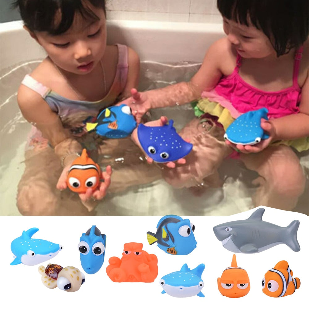 Baby Bath Toys Finding Fish Float Spray Water Squeeze Toys