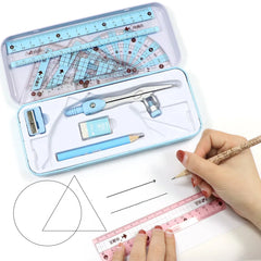 8Pcs/Set Ruler Compass Pencil Set