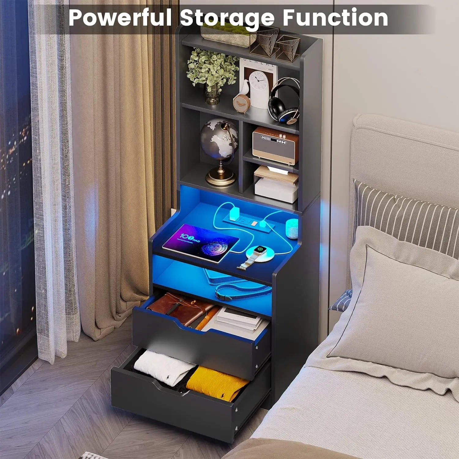 LED Nightstand Charging Station Set