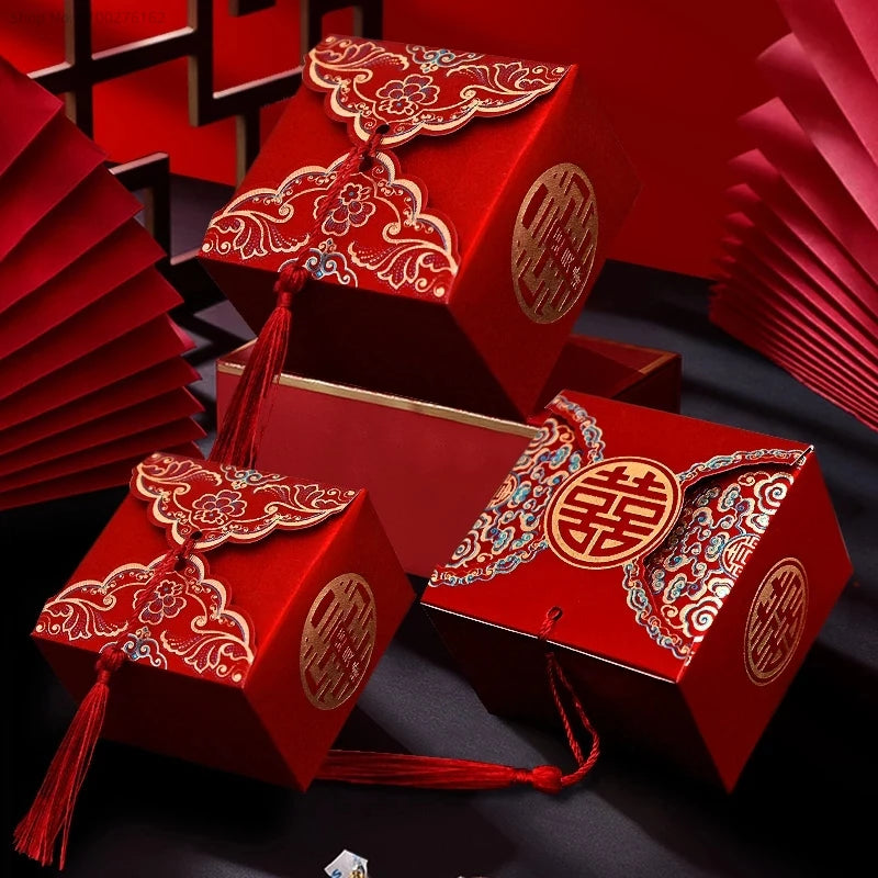 Retro Red Chinese Style Candy Boxes