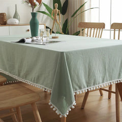 Tassels Stitching Washable Tablecloth