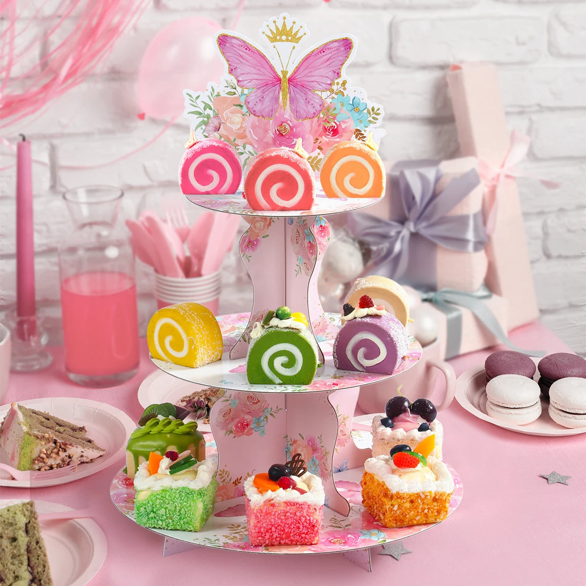 Cute Pink Butterfly Cake Stand