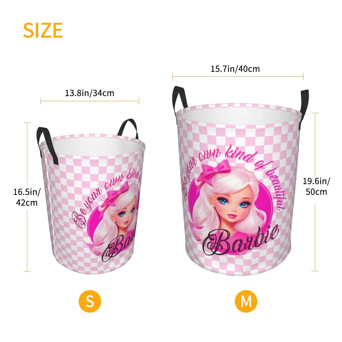 Barbie Girl Laundry Collapsible Basket