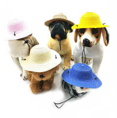 Mini Pet Dogs Mexican Straw Hat