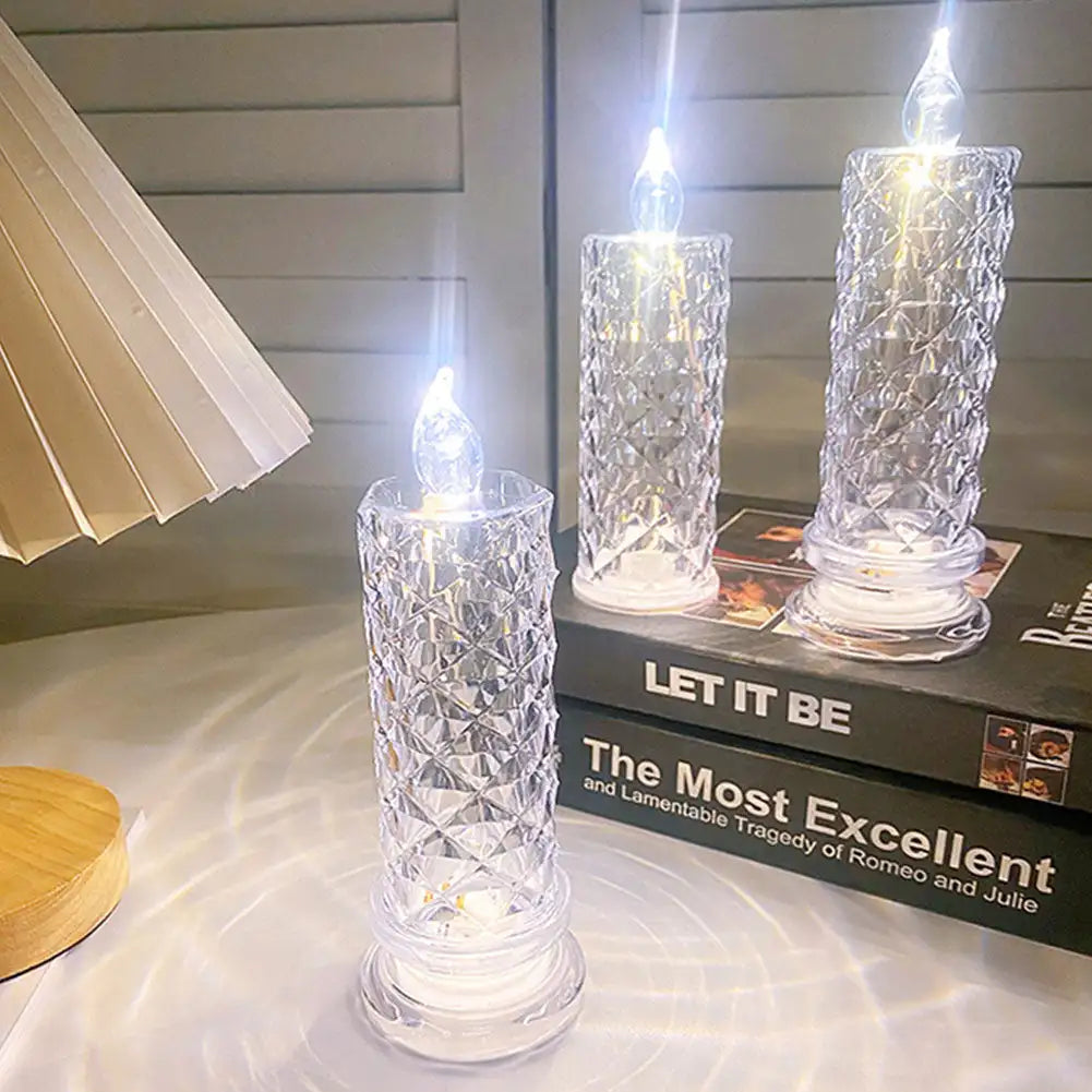 LED Rose Projection Crystal Table Lamp