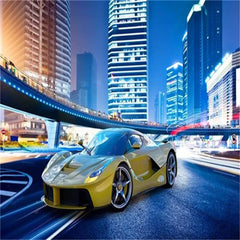 Car City Night Landscape 3D Wall Wallpaper