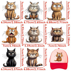 Funny Cat Iron On Transfers Stickers