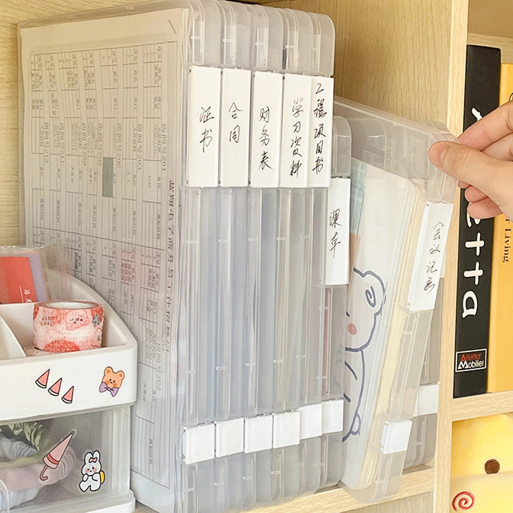 Anti-skid Buckle Clear Portable File Storage