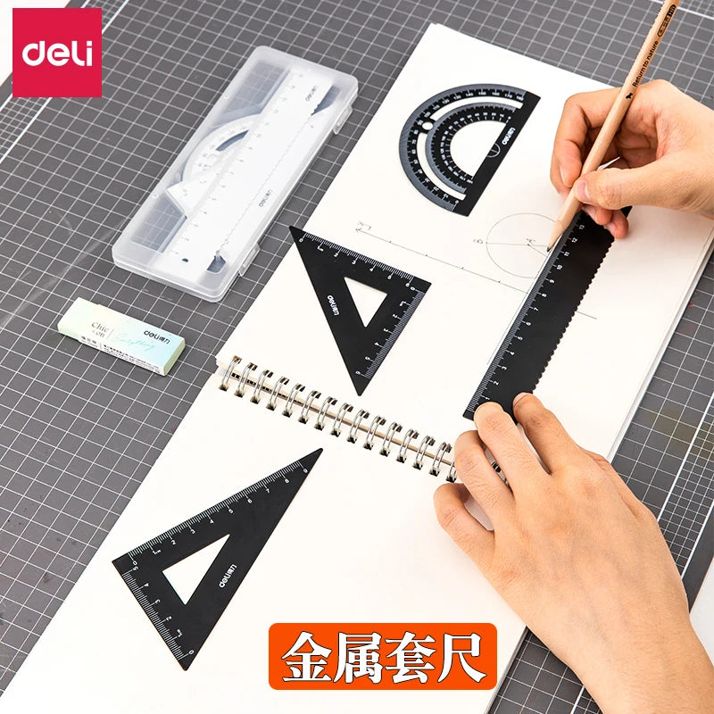 4pcs/Set Metal Ruler Set