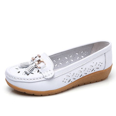 Cowhide Shallow Shoes Flat-bottomed Pregnant Women