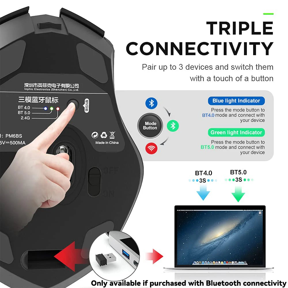 Bluetooth Compatible Rechargeable Mouse