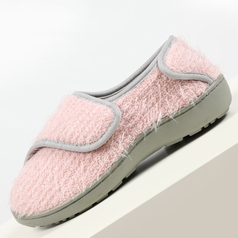 Com warm Fully Plush Slippers Warm Cotton Shoes For Pregnant Anti-slip Shoe