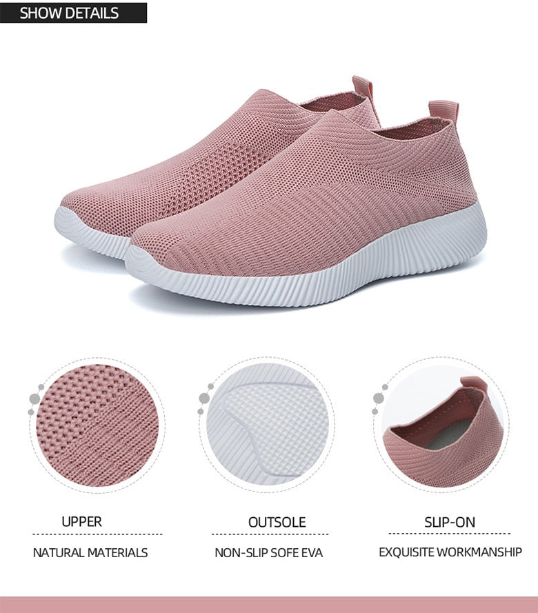 Women Shoes Breathable Flats Elastic Flat Shoes For Women Sneakers Spring Summer Footwear Lightweight Sports Shoes