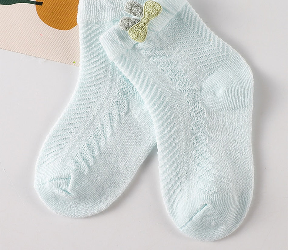 4Pcs Cute Baby Socks Mesh Infant Newborn