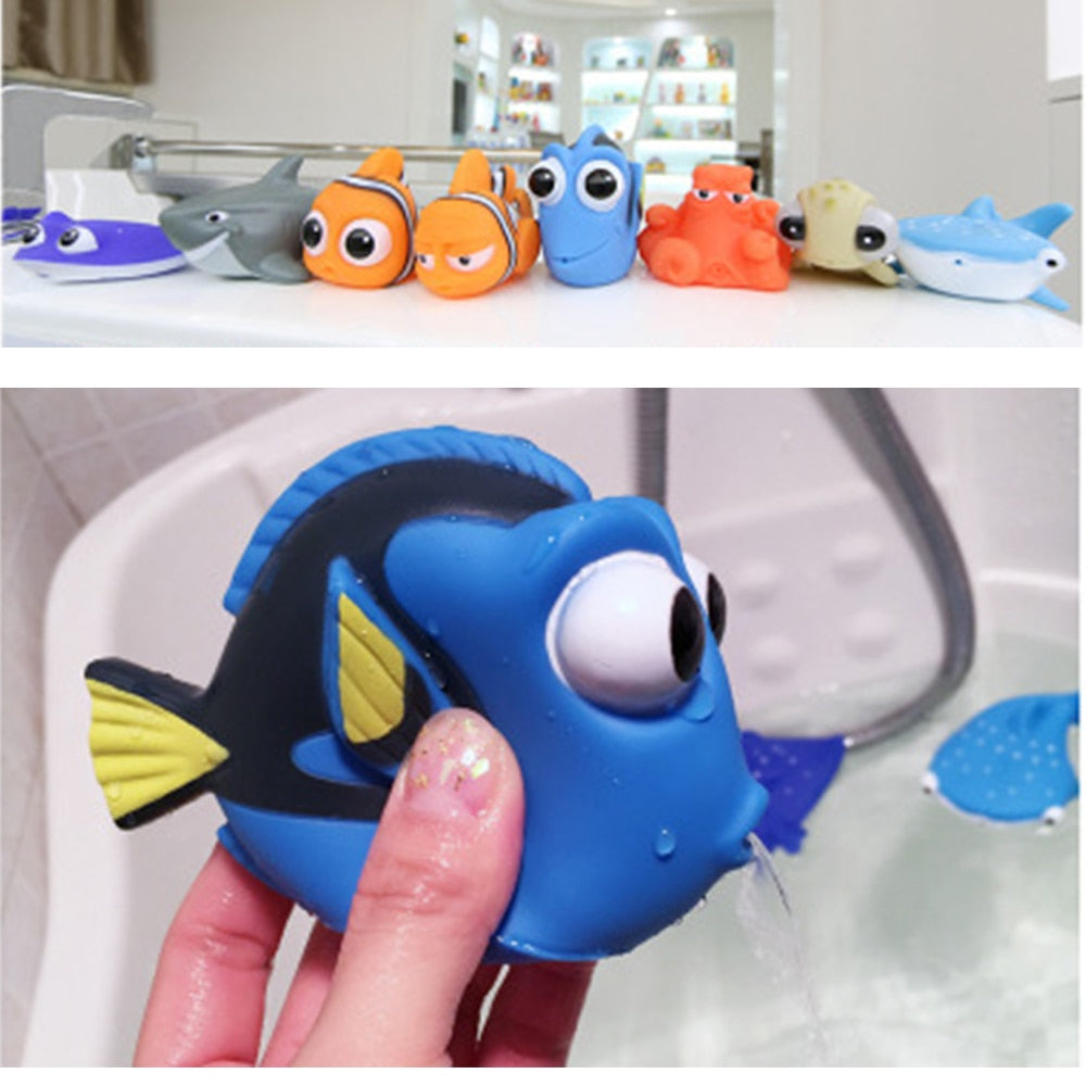 Baby Bath Toys Finding Fish Float Spray Water Squeeze Toys