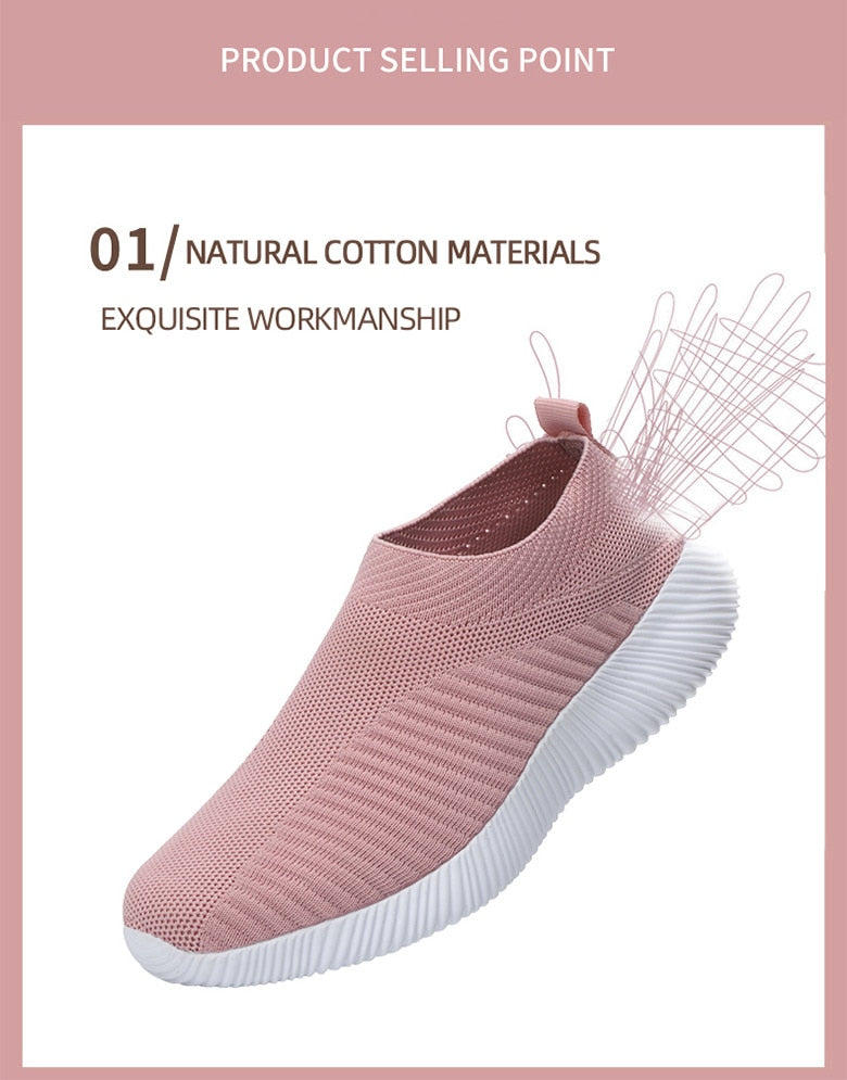 Women Shoes Breathable Flats Elastic Flat Shoes For Women Sneakers Spring Summer Footwear Lightweight Sports Shoes