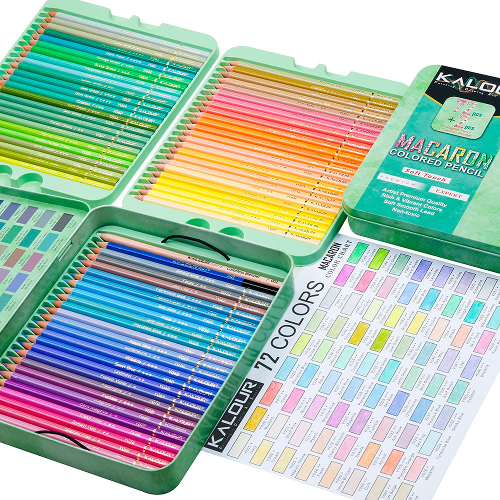 72 Piece Macaron Colored Pencils Set