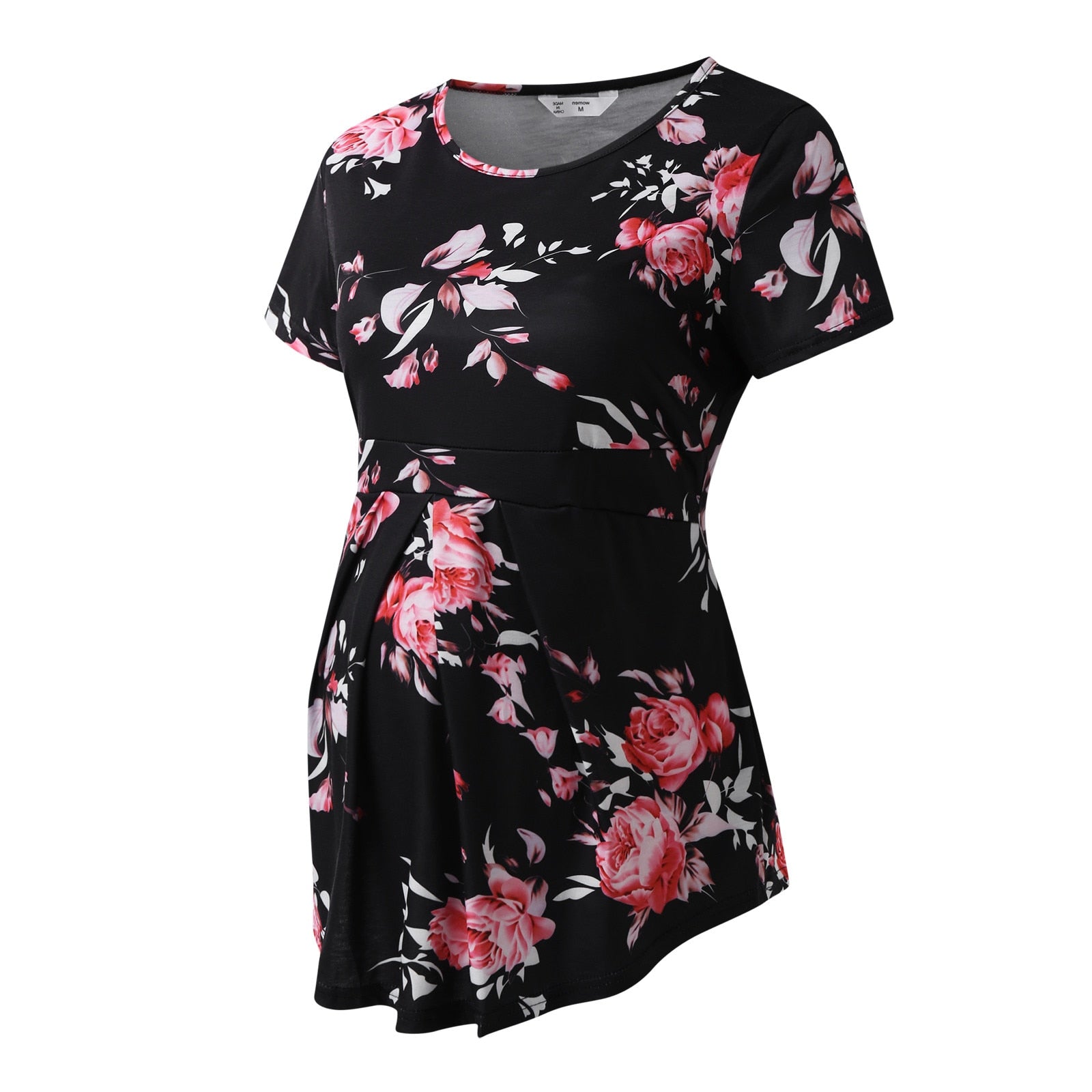 Women's Shirt Maternity Floral Printed Nursing Tops Breastfeeding Double Layer Pregnancy Clothes