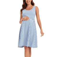 Nursing Dress Striped Baby Shower Breastfeeding Pregnancy